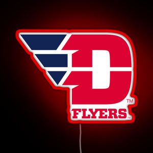 Dayton University Flyers Ncaa Hoodie Dafl 01 RGB neon sign red