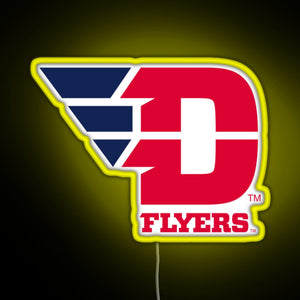 Dayton University Flyers Ncaa Hoodie Dafl 01 RGB neon sign yellow
