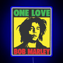Load image into Gallery viewer, Bob marley neon sign blue