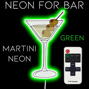 Martini art printed neon wall light