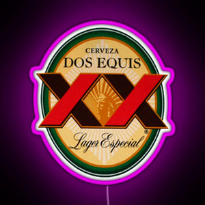Dos Equis Essential RGB neon sign  pink