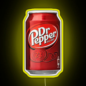 Dr Pepper RGB neon sign yellow