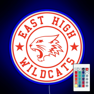East High Wildcats RGB neon sign remote