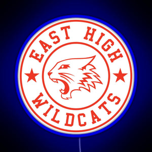 East High Wildcats RGB neon sign blue