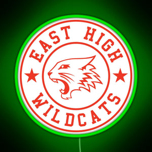 East High Wildcats RGB neon sign green