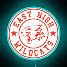 Load image into Gallery viewer, East High Wildcats RGB neon sign lightblue 