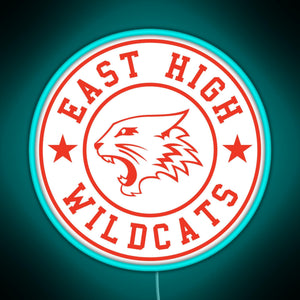 East High Wildcats RGB neon sign lightblue 