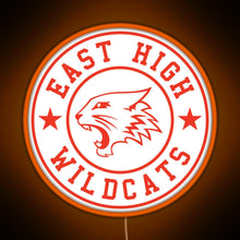 Load image into Gallery viewer, East High Wildcats RGB neon sign orange