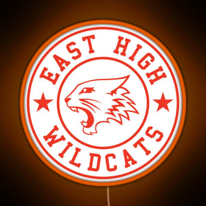 East High Wildcats RGB neon sign orange