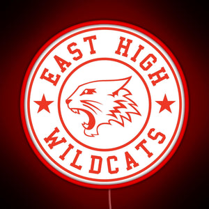 East High Wildcats RGB neon sign red