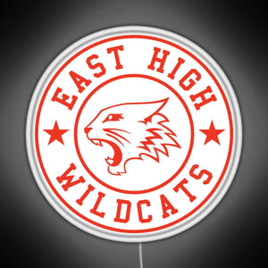 East High Wildcats RGB neon sign white 