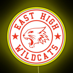 East High Wildcats RGB neon sign yellow