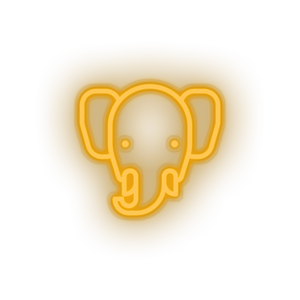 warm_white elepant led animal bishop cartoon elephant fauna herbivore zoo neon factory