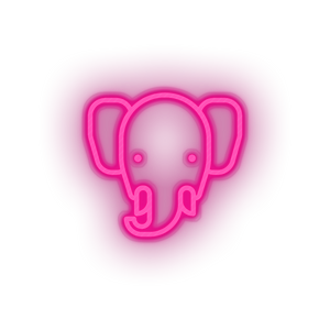 pink elepant led animal bishop cartoon elephant fauna herbivore zoo neon factory