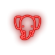 Load image into Gallery viewer, red elepant led animal bishop cartoon elephant fauna herbivore zoo neon factory