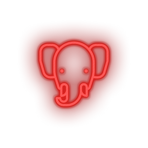 red elepant led animal bishop cartoon elephant fauna herbivore zoo neon factory