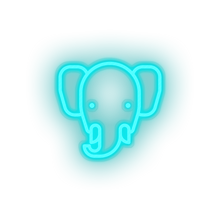 Load image into Gallery viewer, ice_blue elepant led animal bishop cartoon elephant fauna herbivore zoo neon factory