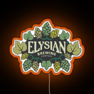 Elysian Brewing RGB neon sign orange