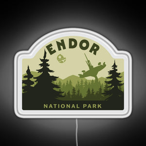 Endor National Park RGB neon sign white 