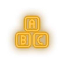 Load image into Gallery viewer, warm_white family blocks abcs toys abc alphabet children child educative kid baby educational led neon factory