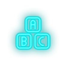 Load image into Gallery viewer, ice_blue family blocks abcs toys abc alphabet children child educative kid baby educational led neon factory