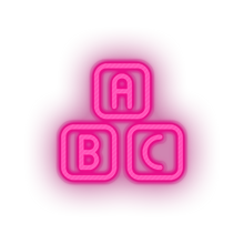 Load image into Gallery viewer, pink family blocks abcs toys abc alphabet children child educative kid baby educational led neon factory