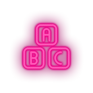 pink family blocks abcs toys abc alphabet children child educative kid baby educational led neon factory