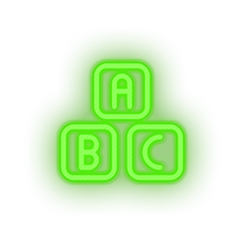 Load image into Gallery viewer, green family blocks abcs toys abc alphabet children child educative kid baby educational led neon factory