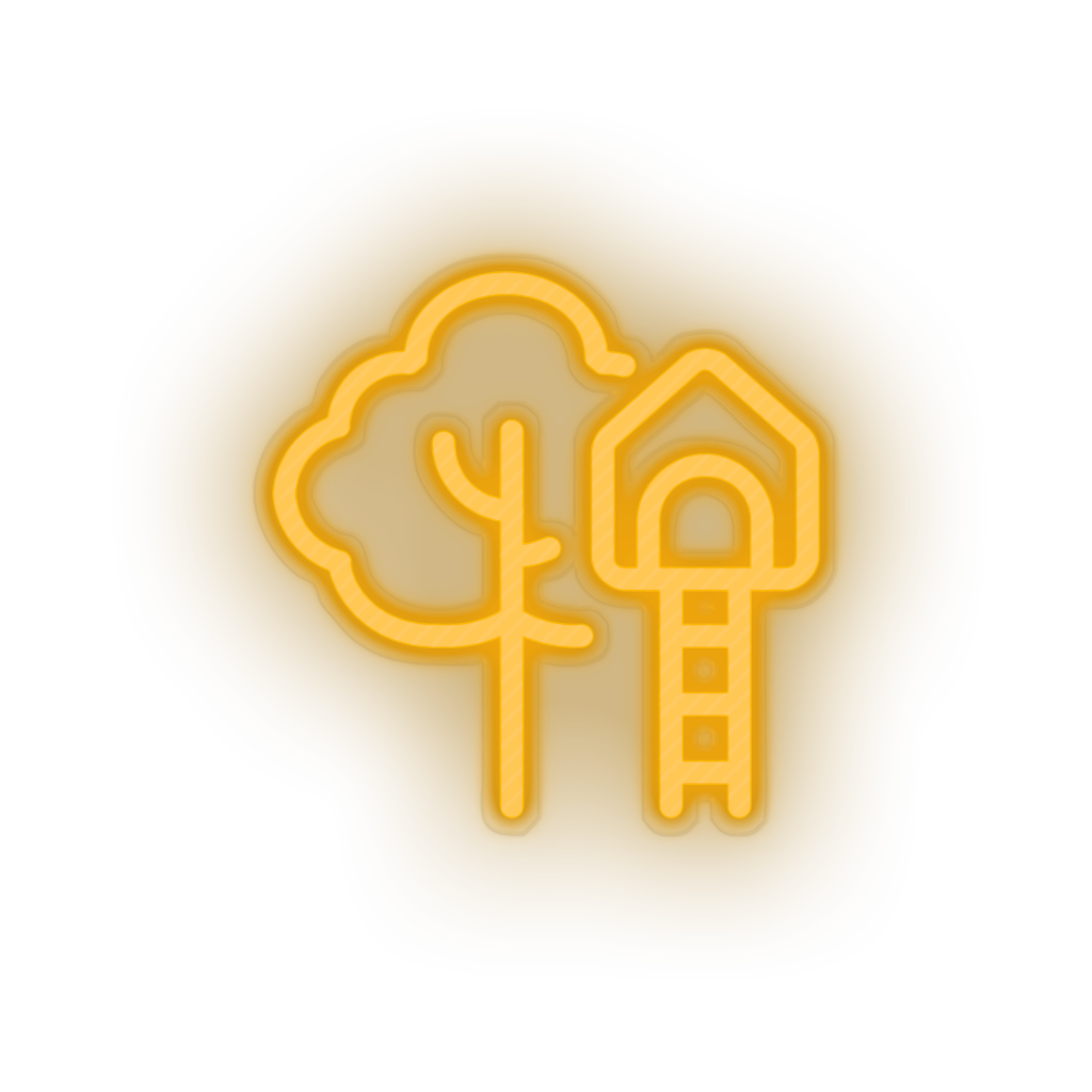 House Playground Outdoors Tree Treehouse Neon Sign - Family Babies Kids ...