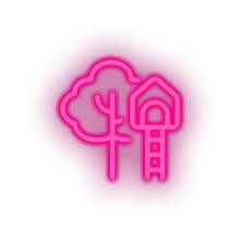 Load image into Gallery viewer, pink family children house playground outdoors tree child kid baby treehouse led neon factory