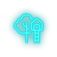 Load image into Gallery viewer, ice_blue family children house playground outdoors tree child kid baby treehouse led neon factory