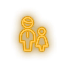 Load image into Gallery viewer, warm_white family parent father children human person child daughter kid grandfather baby led neon factory