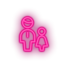 Load image into Gallery viewer, pink family parent father children human person child daughter kid grandfather baby led neon factory