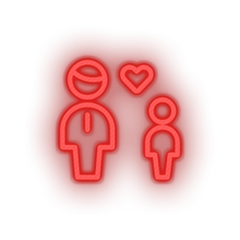 Load image into Gallery viewer, red family parent father children human person heart child kid dad baby led neon factory