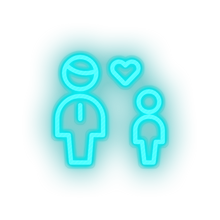 Load image into Gallery viewer, ice_blue family parent father children human person heart child kid dad baby led neon factory