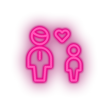 Load image into Gallery viewer, pink family parent father children human person heart child kid dad baby led neon factory