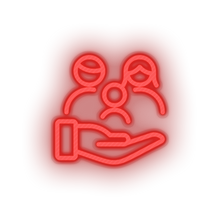 Load image into Gallery viewer, red family parent hold children human person hand parents child kid baby led neon factory