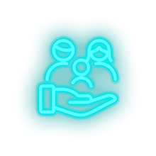 Load image into Gallery viewer, ice_blue family parent hold children human person hand parents child kid baby led neon factory