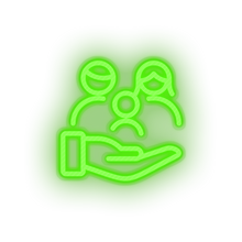 Load image into Gallery viewer, green family parent hold children human person hand parents child kid baby led neon factory