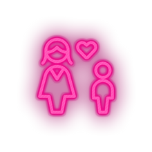Load image into Gallery viewer, pink family person mother human children parent heart child kid baby led neon factory