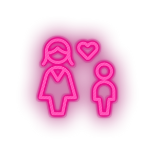 pink family person mother human children parent heart child kid baby led neon factory