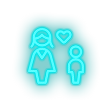 Load image into Gallery viewer, ice_blue family person mother human children parent heart child kid baby led neon factory