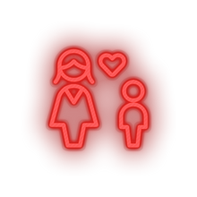 Load image into Gallery viewer, red family person mother human children parent heart child kid baby led neon factory