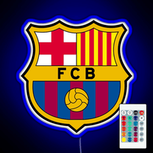 Load image into Gallery viewer, FC Barcelona Logo RGB neon sign remote