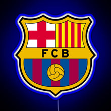 Load image into Gallery viewer, FC Barcelona Logo RGB neon sign blue