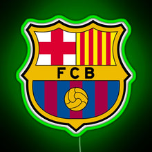 Load image into Gallery viewer, FC Barcelona Logo RGB neon sign green