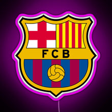 Load image into Gallery viewer, FC Barcelona Logo RGB neon sign  pink