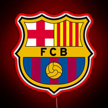Load image into Gallery viewer, FC Barcelona Logo RGB neon sign red