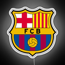 Load image into Gallery viewer, FC Barcelona Logo RGB neon sign white 