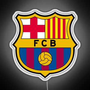 FC Barcelona Logo RGB neon sign white 